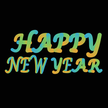 Happy new year art vector image design color nice