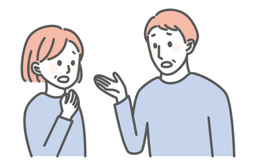 illustration of middle age people worrying about something