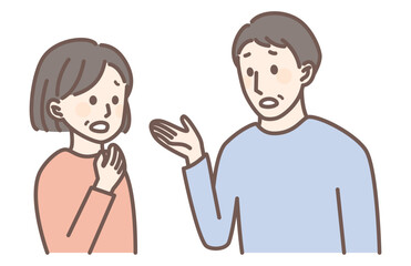 illustration of middle age people worrying about something