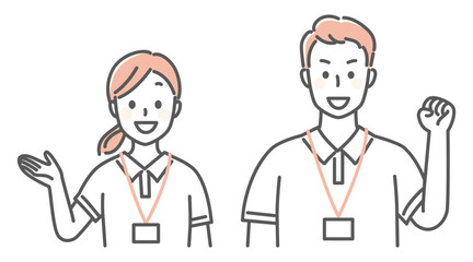 simple illustration of staffs nursing people