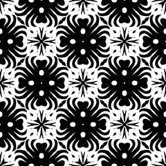 seamless pattern with flowers, seamless pattern design with black and white background