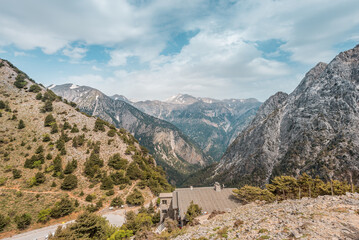 Samaria Omalos, crete island, greece: hiking path into the National Park of the cretan mountains