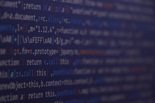 Soft listing view. Program code with display. Data optimization. Program code and visual UI/UX. Application binary code. Abstract software process. Software and PHP and field.