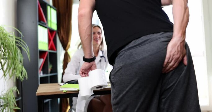 Male patient with hemorrhoids and diarrhea problem
