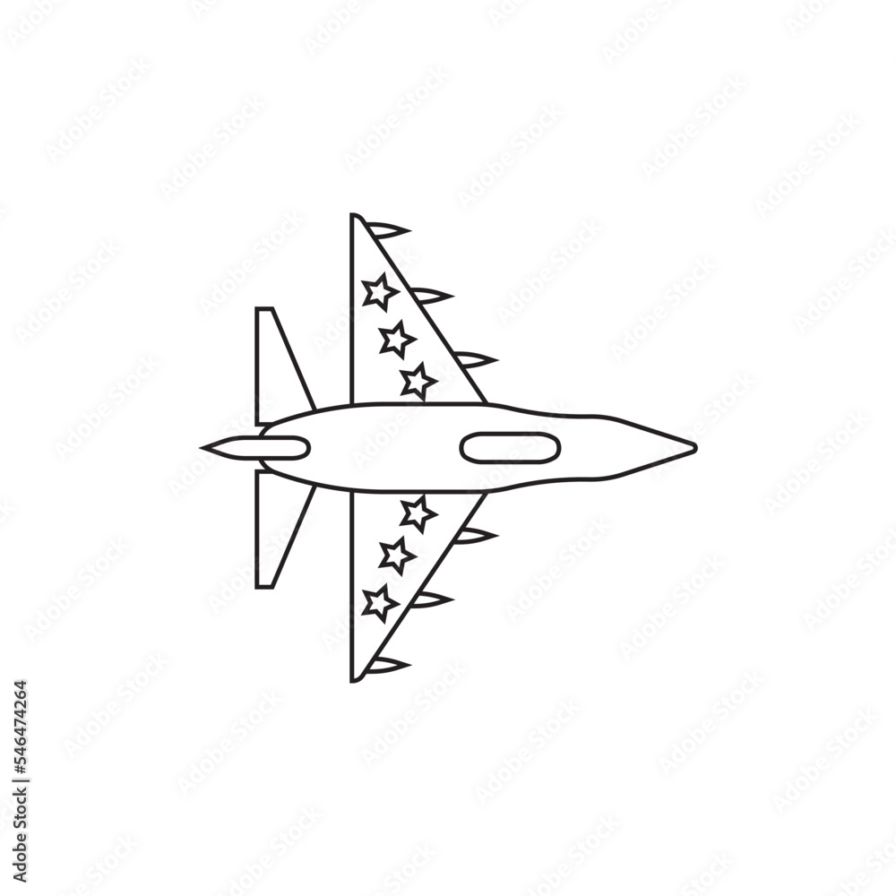 Poster fighter jet icon