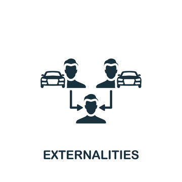Externalities icon. Monochrome simple Policy icon for templates, web design and infographics