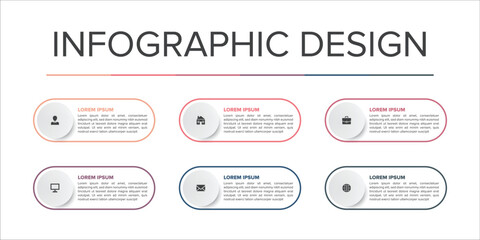 Modern Infographic design element business presentation flat color