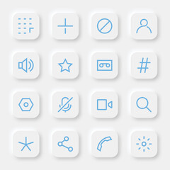 mobile user interface icons set