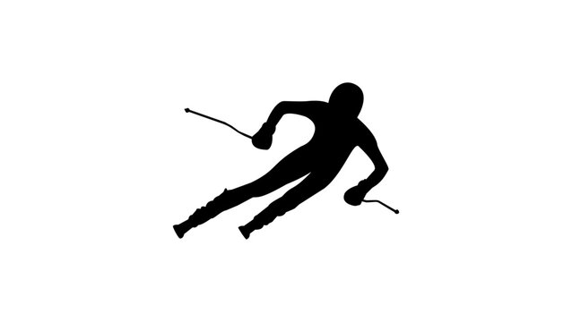 Slalom skiing silhouette