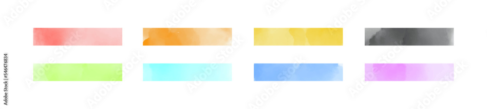 Poster watercolor rectangle set collection bundle elements vector.
