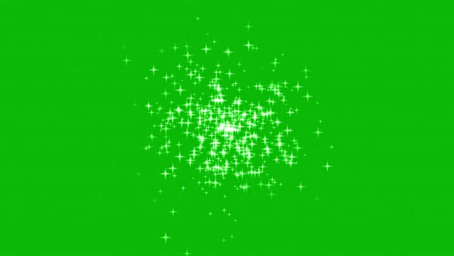 sprinkling stars motion graphics with green screen background 