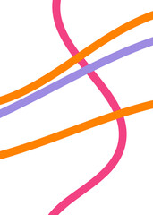 Pink Orange Purple Abstract Doodle Lines 