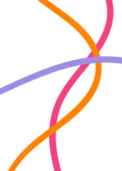 Pink Orange Purple Abstract Doodle Lines 