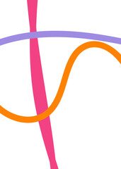 Pink Orange Purple Abstract Doodle Lines 