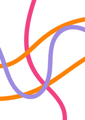 Pink Orange Purple Abstract Doodle Lines 
