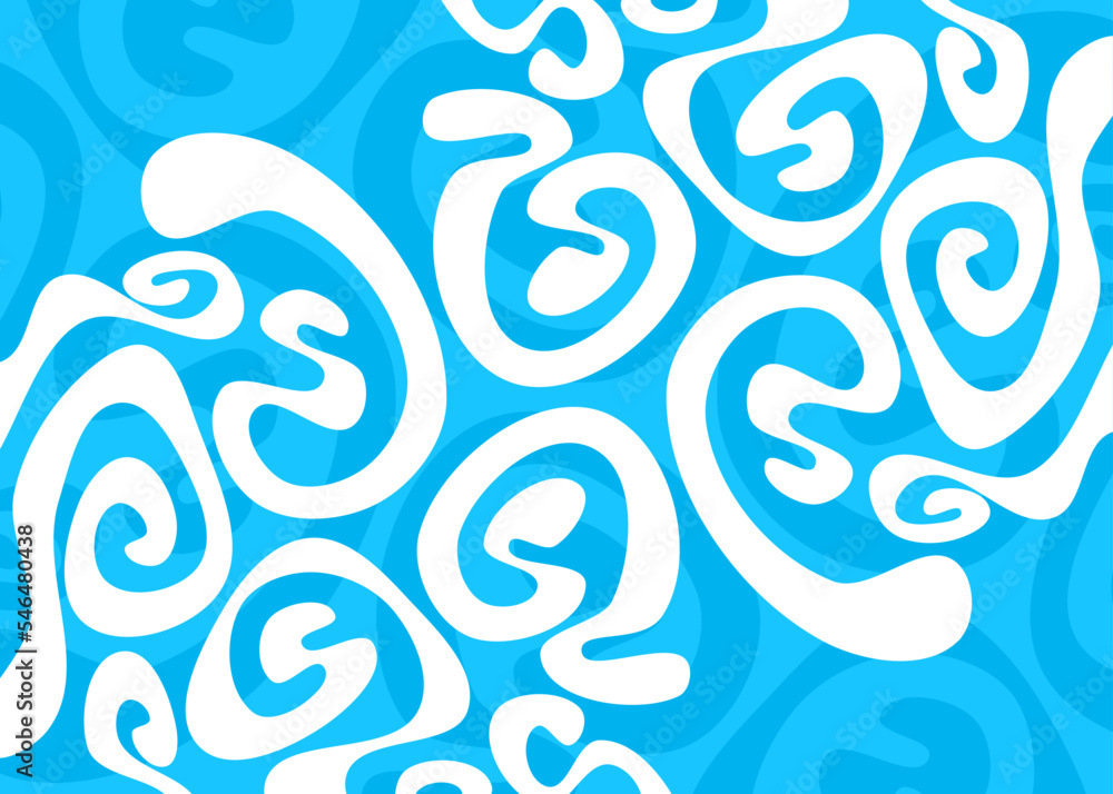 Poster abstract background with cute wavy and curly lines pattern