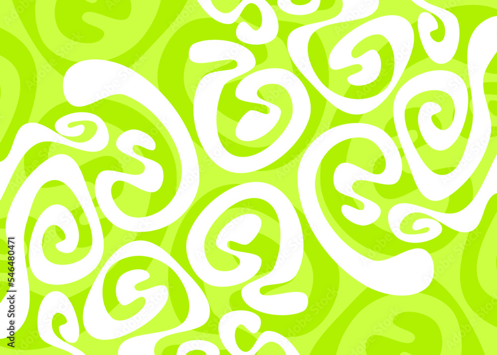 Poster abstract background with cute wavy and curly lines pattern