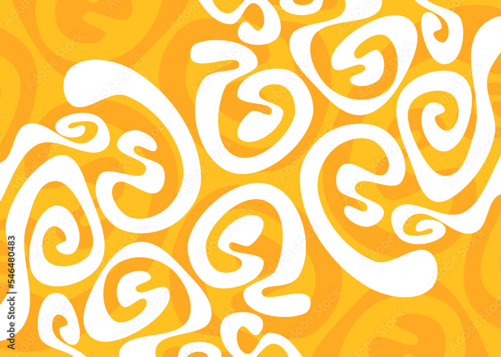 Poster abstract background with cute wavy and curly lines pattern