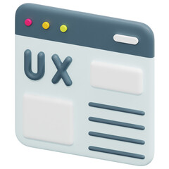 ux interface 3d render icon illustration