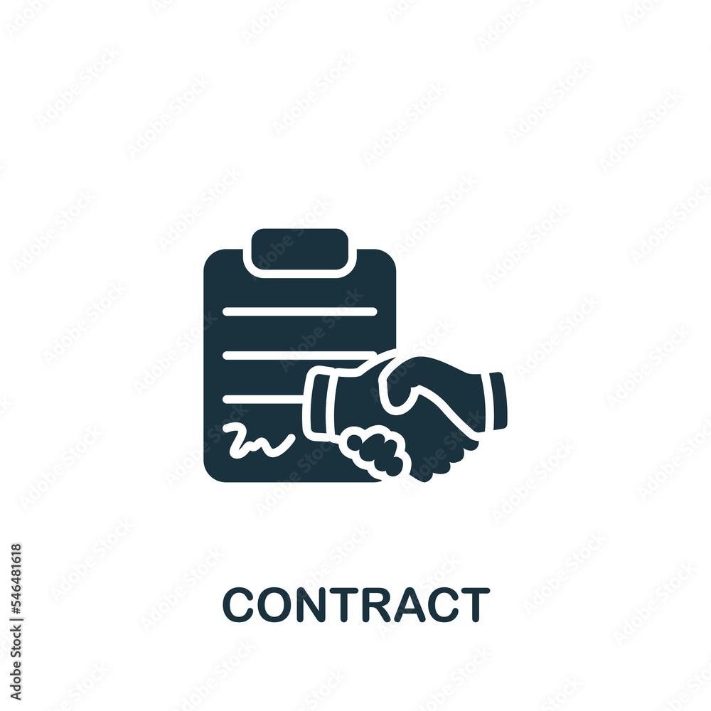 Poster contract icon. monochrome simple project management icon for templates, web design and infographics