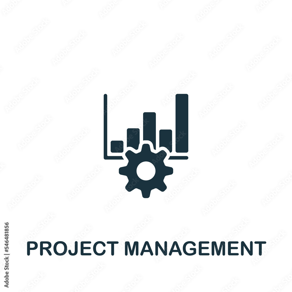 Poster project management icon. monochrome simple project management icon for templates, web design and inf