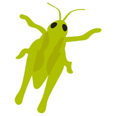 Grasshopper. Insect. Outline vector illustration.