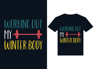 Working out my winter body illustrations for print-ready T-Shirts design