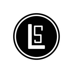 Black solid icon for ls monogram