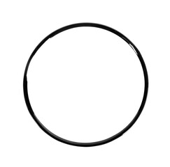 Brushed black circle on white background. Black brushed round for frame, banner, poster, logo.
