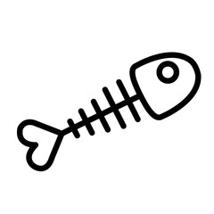 Fish icon black silhouette. Fisheries logo symbol. fish skeleton. fish vactor. fish icons. black-white. nature animal. cartoon. bone. skeleton