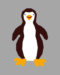 Cute penguin. A stylized character of an Antarctic bird. Vector illustration.
