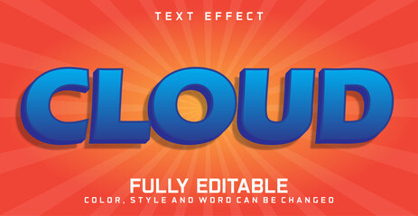 Editable Cloud text style effect - text style theme