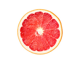 Slice of Grapefruit isolated on white background. clipping path.