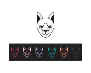 Siamese cat animal cute face premium icon, Siamese kitty Vector funny happy cat head,  Premium Quality Kitten Element In Trendy Style, Vector of cat face icon colorful Logo, Sign, Design Vector.