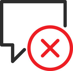 Block message Vector Icon which is suitable for commercial work and easily modify or edit it
