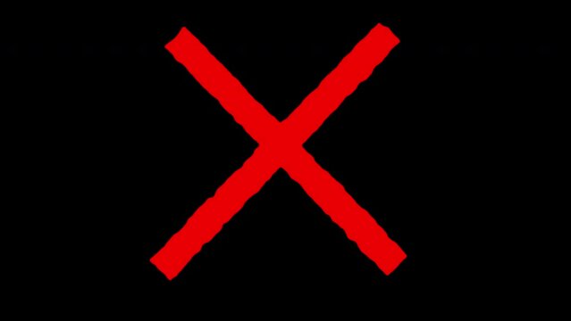 red cross mark on transparent background.