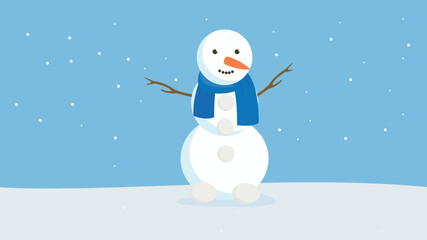 snowman in a blue scarf