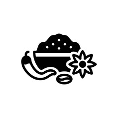 Black solid icon for spice