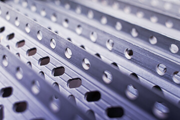 Plastic corners perforated are arranged in a pattern