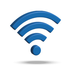 Wifi 3D sign isolated on white background.Blue wifi vector symbol.Wireless wifi 3d.