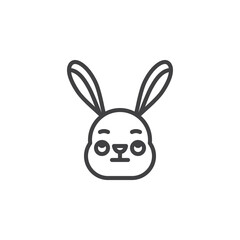 Rabbit Face with Rolling Eyes emoticon line icon