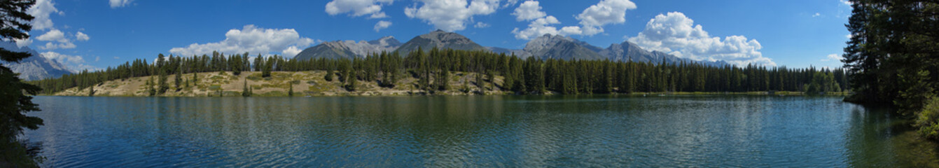View of Johnson Lake in Banff National Park,Alberta,Canada,North America
