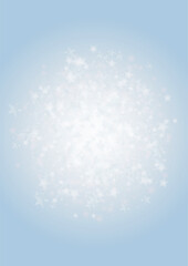 Vector Magical Glowing Background with Silver and Purple Falling Stars on Grey. Sparkle Star Sky Cover and Card Design. Glittery Confetti Frame. Christmas and New Year Poster. Cosmic Bokeh Light.