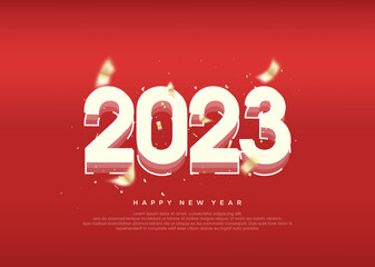 Fototapeta na wymiar 3d happy new year 2023, modern poster banner greeting.