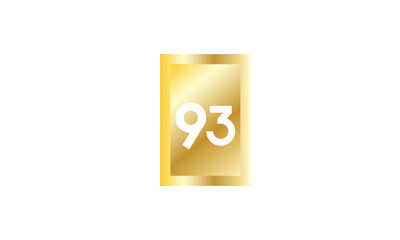 93 Number New Gold Modern Square Logo