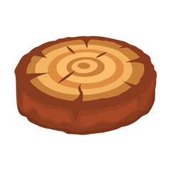 piece saw cut of old tree. Stack of trees with branches, wooden planks, stumps and timber. Parts of trees for lighting fire.Vector illustration isolated