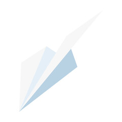 Flying paper airplane flies down falls. White aircrafts flying. cartoon vector illustration © PCH.Vector