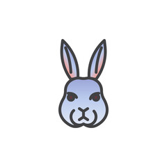 Rabbit head filled outline icon