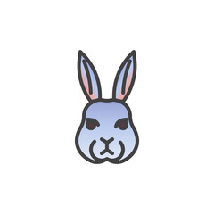 Obraz premium Rabbit head filled outline icon