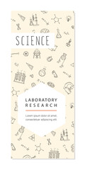 Science. Laboratory research. vertical flyer with a place for text, scientific concept. Flat vector illustration for your design.